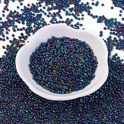 12/0 Glass Seed Beads, Iris Round, Colorful, 2mm, about 30000pcs/pound