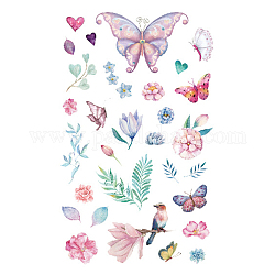 Tatouages d'art corporel stickers, autocollants en papier pour tatouages temporaires amovibles, le modèle de papillon, 12x7.5 cm