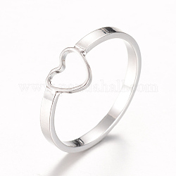 Кольца латуни пальца, открытые сердечные кольца, платина, 17 мм