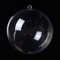 Zu öffnende transparente Kunststoffanhänger, füllbare Plastikkugel-Weihnachtsverzierung, Runde, Transparent, 21.7x20 cm, Bohrung: 10 mm, Innengröße: 19.6 cm