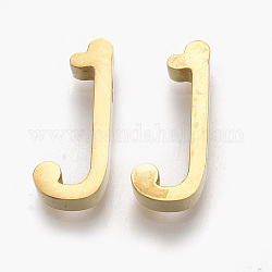 304 ciondoli in acciaio inossidabile, oro, lettera, letter.j, 13x6x3mm, Foro: 1.8 mm