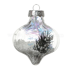 Décorations de pendentifs boule remplissables en plastique transparent, ornement suspendu de sapin de noël, lanterne, 100x78mm