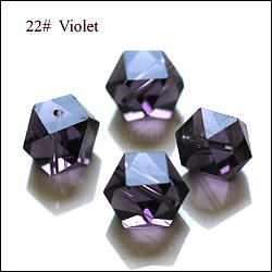 Имитация австрийских кристаллов, класс AAA, граненые, безугловые кубические бусины, темно-синий, 7.5x7.5x7.5 мм, отверстие : 0.9~1 мм