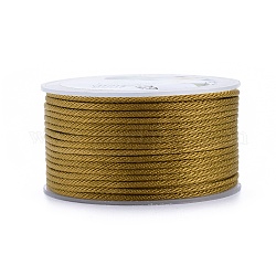 Полиэстер плетеные шнуры, для изготовления ювелирных изделий из бисера, темные золотарник, 2 мм, около 21.87 ярда (20 м) / рулон
