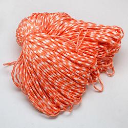 7 Inner Cores Polyester & Spandex Cord Ropes, for Rope Bracelets Making, Dark Orange, 4mm, about 109.36 yards(100m)/bundle, 420~500g/bundle