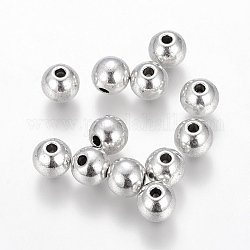 Tibetan Style Alloy Beads, Lead Free & Nickel Free & Cadmium Free, Round, Antique Silver, about 7.5mm in diameter, hole: 2.5mm