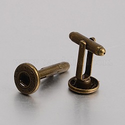 Латунь кнопку оснастки материалы, манжеты кнопку, сеттинги для кабошонов для создания одежды , без никеля , античная бронза, 28x12 мм, подходят для кнопках ручки 5мм