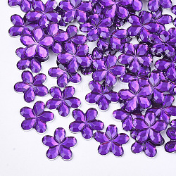 Kunststoff Cabochons, Blume, blau violett, 9x9.5x1.5 mm, ca. 5000 Stk. / Beutel
