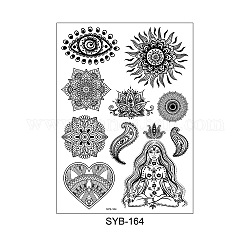 Mandala patrón vintage extraíble temporal a prueba de agua tatuajes papel pegatinas, Patrones mixtos, 21x15 cm