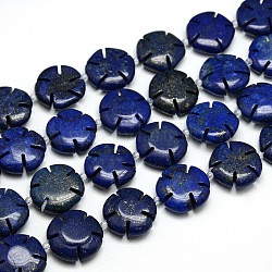 Natural Lapis Lazuli Flower Bead Strands, Dyed & Heated, 20x8mm, Hole: 1mm, about 20pcs/strand, 15.74inch