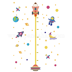 Tema dell'universo, adesivo da parete con grafico di crescita dell'altezza in pvc, per i bambini che misurano l'altezza del righello, colorato, 29x90cm, 2 fogli / set