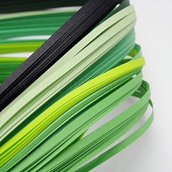 6 цвета рюш бумаги полоски, зелёные, 390x5 мм, о 120strips / мешок, 20strips / цвет