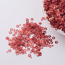 Schmuckzubehör Kunststoff Paillette / Pailletten Perlen, Ring, indian red, 2x0.1 mm, Bohrung: 0.8 mm