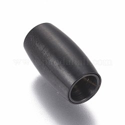 304 Magnetverschluss aus Edelstahl mit Klebeenden, matt, Oval, Metallgrau, 14x8 mm, Bohrung: 5 mm