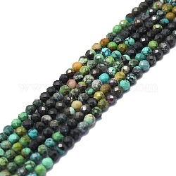 Natural Chrysocolla Beads Strands, Faceted, Round, 3mm, Hole: 0.7mm, about 132pcs/strand, 15.16''~15.55''(38.5~39.5cm)