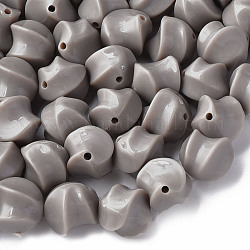 Perles acryliques opaques, torsion, gris foncé, 14.5x14x14mm, Trou: 1.6mm, environ 390 pcs/500 g