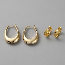 2 Paar Creolen-Ohrringe aus Messing in 2 Ausführungen, Träne & Herz, golden, 13.5~30x14~20x4.5~6 mm, 1 Paar/Stil