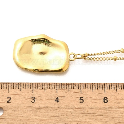 Ионное покрытие (ip) 304 нержавеющая сталь текстурированные прямоугольные подвески ожерелья для женщин NJEW-K255-18G-1