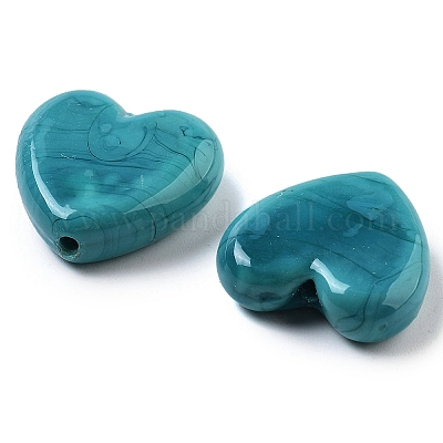 Сердца ручной работы Lampwork бисер LAMP-U003-01G-1