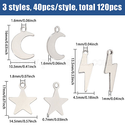 120шт 3 стиля подвески из нержавеющей стали&nbsp;STAS-CA0002-43-1