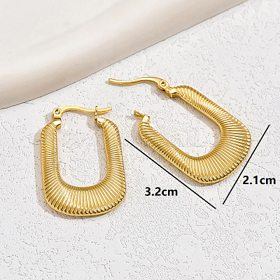 Серьги-кольца U-образной формы из нержавеющей стали 201 в стиле хип-хоп RZ9370-1