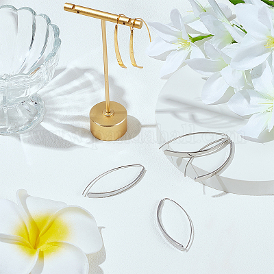 2 пара двухцветных овальных и прямоугольных серег-подвесок из сплава для женщин EJEW-FI0001-10-1