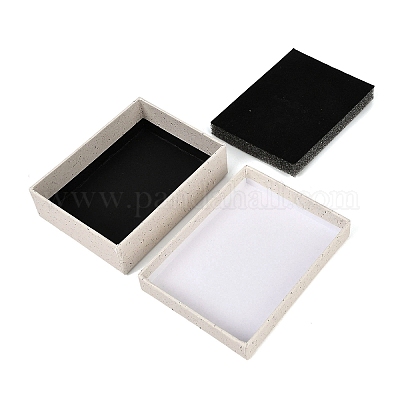Прямоугольные бумажные коробки для хранения украшений с губкой внутри CON-I013-01B-1