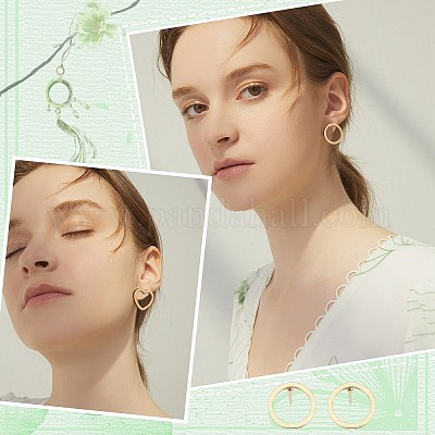 36 пара серег-гвоздиков в форме прямоугольника EJEW-DC0001-10-1