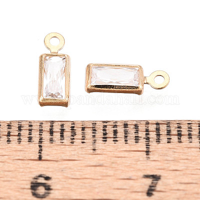 Подвески из латуни с прозрачным фианитом ZIRC-T017-05KCG-1