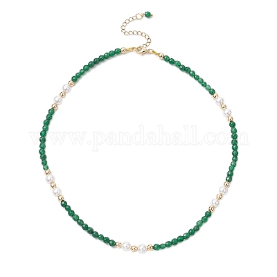 Ожерелья из белого нефрита и аметиста NJEW-JN05340-1