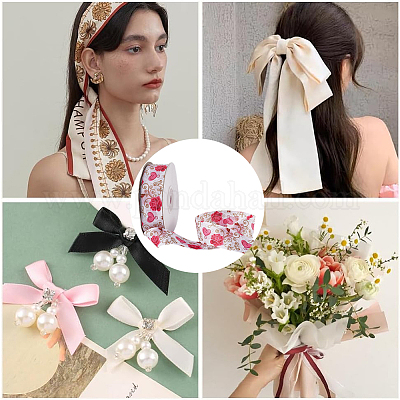 1 рулон полиэстеровой репсовой ленты с принтом SRIB-CY0001-15-1