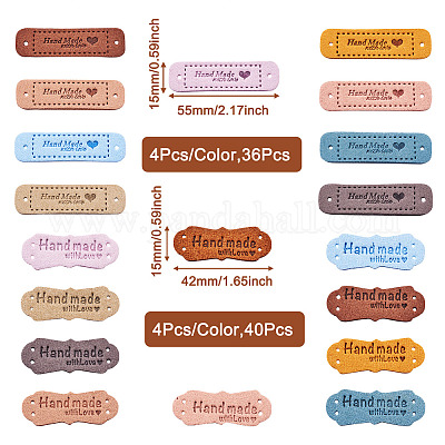 76 шт. 19 этикетки из микрофибры и кожи DIY-BT0001-20-1