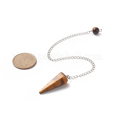 Маятники биолокации с шестиугольным наконечником из смешанных природных драгоценных камней PALLOY-JF01982-1