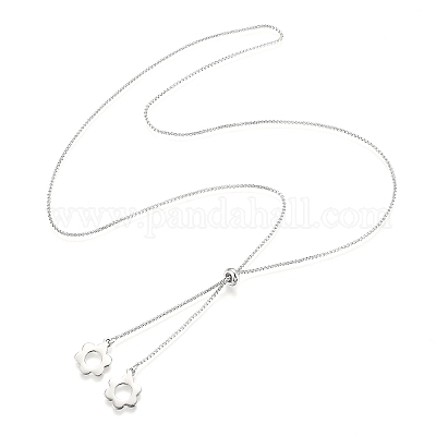 Не тускнеющие регулируемые ожерелья-лариаты из нержавеющей стали 304 NJEW-Z005-09P-1