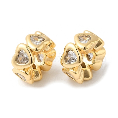 Латунные микро проложить Цирконий Европейский бисером KK-P234-24G-1