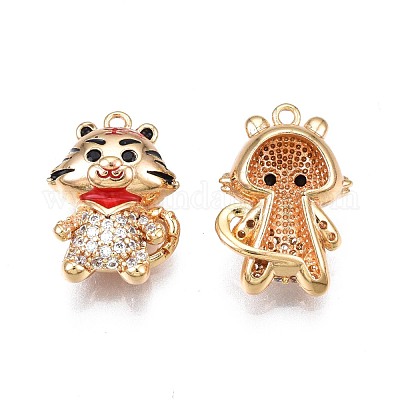 Латунные микропаве прозрачные подвески с фианитом KK-N232-224-1