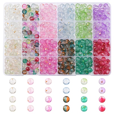 552 шт. 11-х цветные матовые стеклянные бусины DGLA-FS0001-14-1