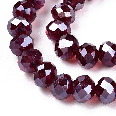 Стеклянные бусины с гальваническим покрытием  EGLA-A034-T4mm-A28-1