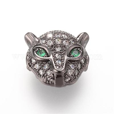 Латунные микро проложить кубического циркония бусы ZIRC-S053-YS014G-3-1