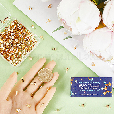 300 шт. латунная подвеска со стразами KK-SC0004-56G-1