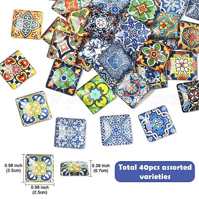 2 пакетик стеклянных кабошонов 2 стилей&nbsp;GGLA-YW0001-26-1