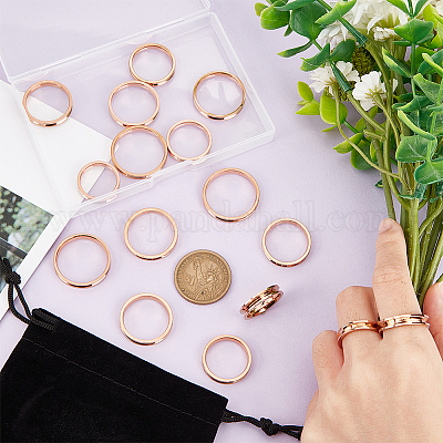 16 шт. 8 размера оправы для колец из нержавеющей стали с канавками RJEW-UN0002-76-1