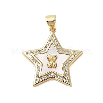 Латунные микропаве прозрачные подвески с фианитом KK-I712-30G-1