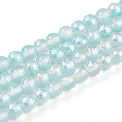 Запекание окрашенные прозрачные стеклянные бусины нити DGLA-N011-4mm-05-1