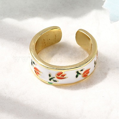 Манжеты из латуни с эмалью RJEW-P166-05G-01-1