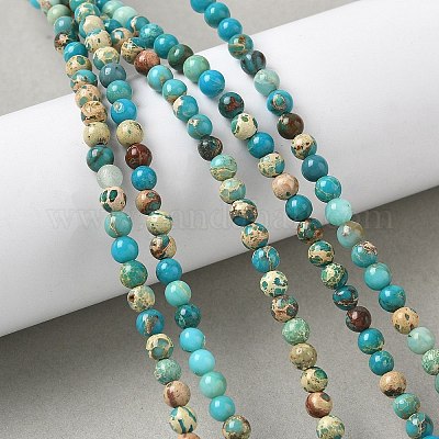 Нити бусин из окрашенного натурального регалита/императорской яшмы/морского осадка яшмы G-B124-C05-02-1