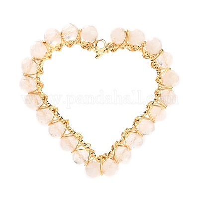 Подвески из натурального граненого радужного лунного камня в форме сердца PALLOY-JF00511-03-1