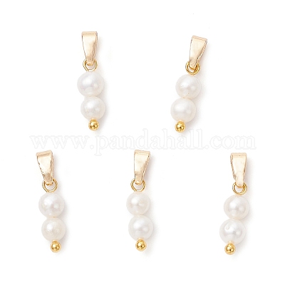 Подвески из натурального культивированного пресноводного жемчуга круглой формы PALLOY-JF04309-1