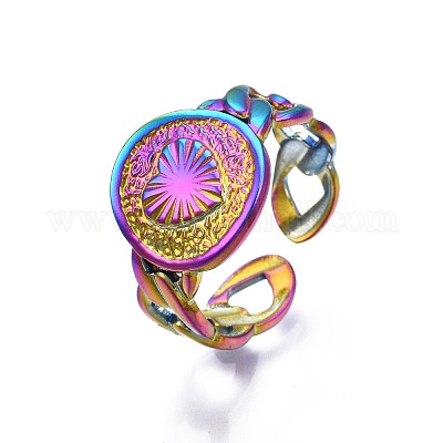 Массивное кольцо-манжета в форме сердца из нержавеющей стали 304 RJEW-N038-105-1