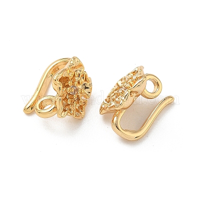 Плоские круглые застежки-кольца из латуни с микропаве из кубического циркония KK-Z136-57E-G-1